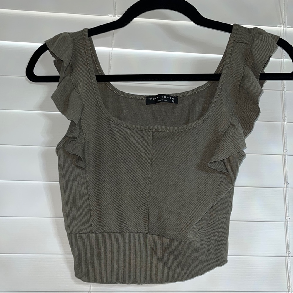 Green crop top